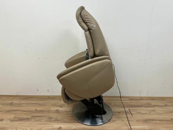 Hukla sta op stoel beige leer op draaivoet - Afbeelding 6