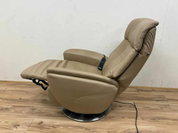 Hukla sta op stoel beige leer op draaivoet - Afbeelding 4