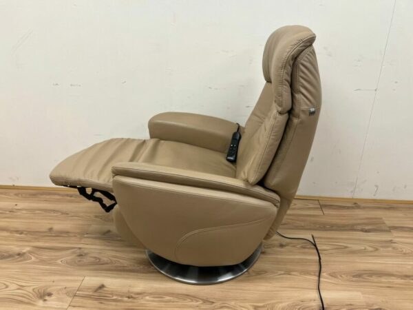 Hukla sta op stoel beige leer op draaivoet - Afbeelding 5